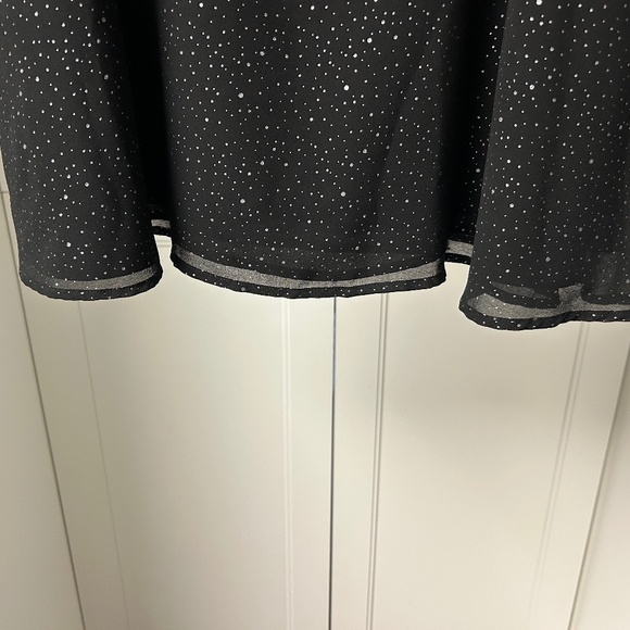 RW&Co Black Dress US 12 Silver Polka dots - Picture 6 of 11